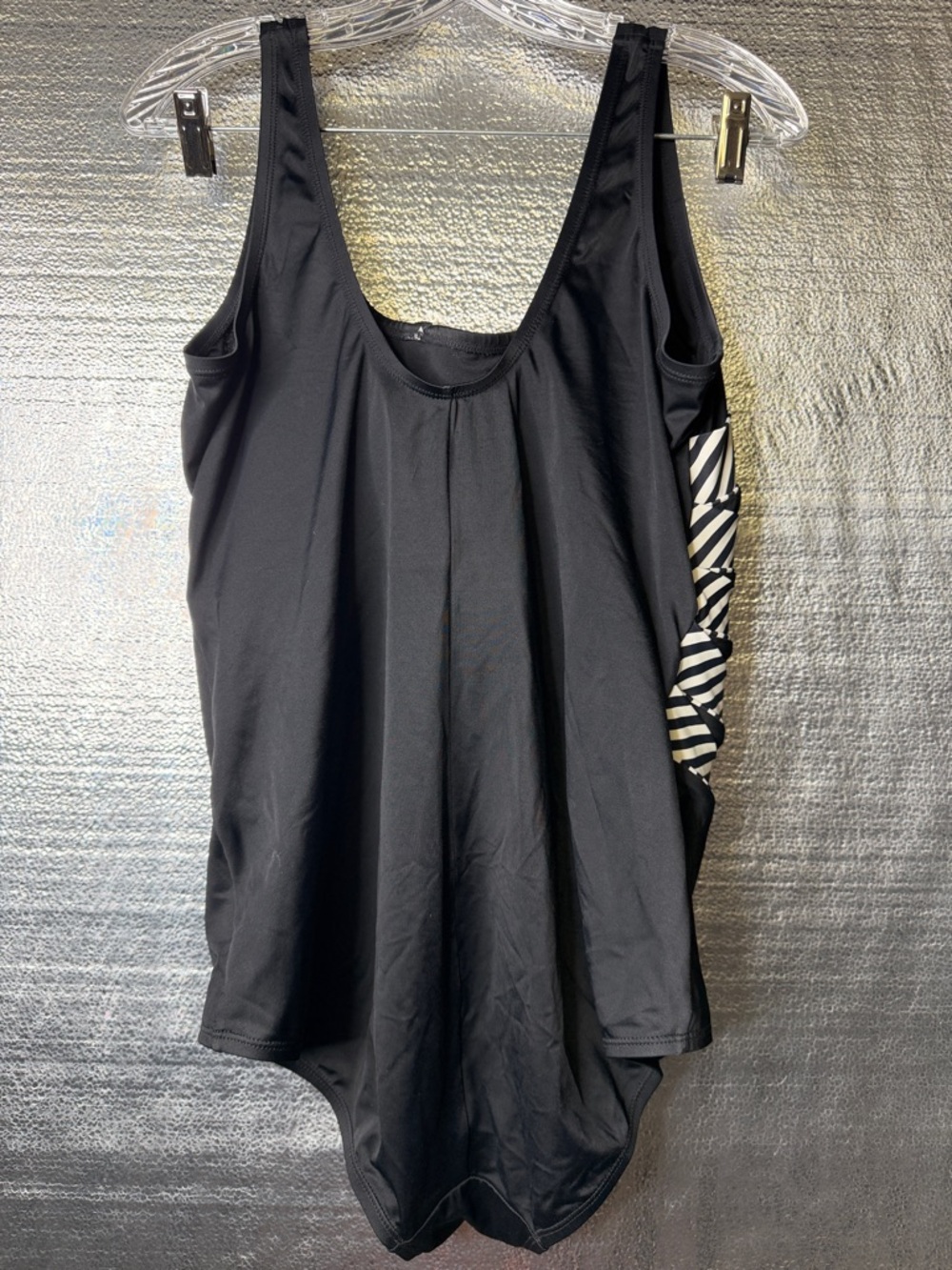 Longitude Black One-Piece Swimsuit with White Accent Stripes - Picture 4 of 6